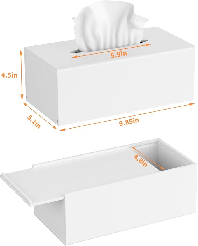 FEMELI Acrylic Tissue Box Cover, Rectangular Facial Tissue Holder Case Dispenser - Image 9