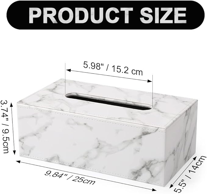 KINGFOM Rectangular PU Leather Tissue Box Cover - Image 2