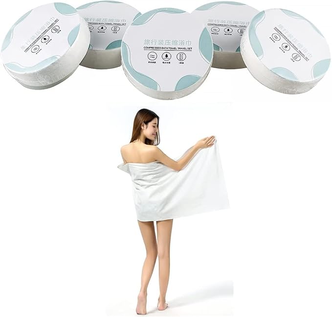 Large Compressed Towel 42 x 27 inch Disposable Cotton Bath Towels Portable by Eamecl