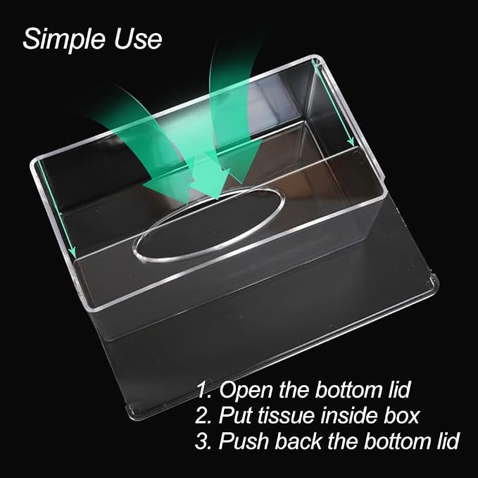 Rectangular Clear Acrylic Tissue Box, Big Box Covers Square, Bathroom Facial - Image 4