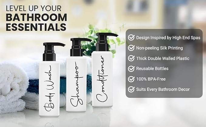 Spa-Inspired Refillable Shampoo and Conditioner Bottles - Image 6