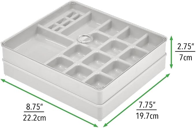 mDesign Stackable Plastic Storage Jewelry Box - Image 8