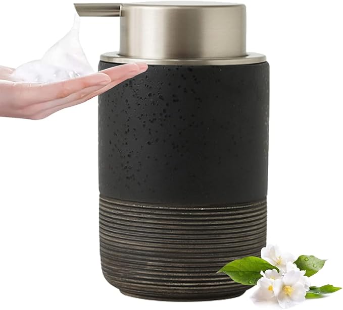 Ceramic Foam Hand Soap Dispenser, 12Oz Countertop Lotion Dispensers by Axcvveiyi