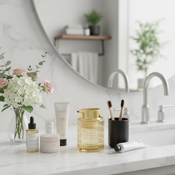 Foaming Soap Dispenser, Amber Glass Foam Soap Dispenser - Image 2