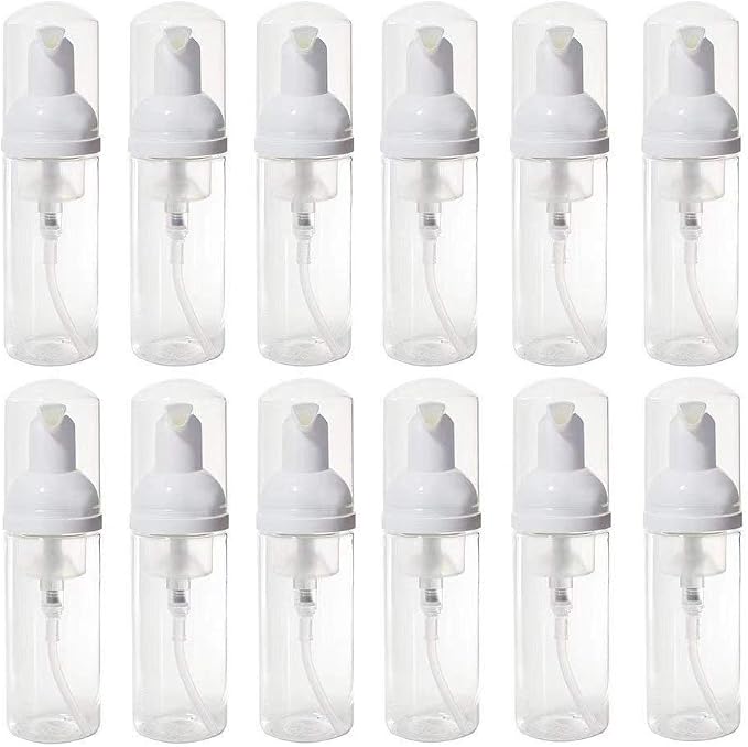 12 Pcs Empty Bottle Travel Soap Bottle | Plastic Foam Dispenser Bottle | Mini by VEIDIA