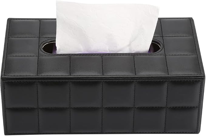 KINGFOM Rectangular Tissue Box Cover, Imitation Suede PU Leather Tissue Box - Image 7