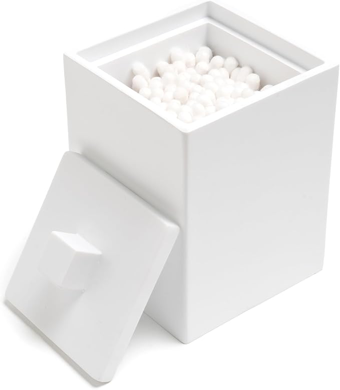 Bathroom Qtip Holder, Resin Cotton Swab Holder by HOME