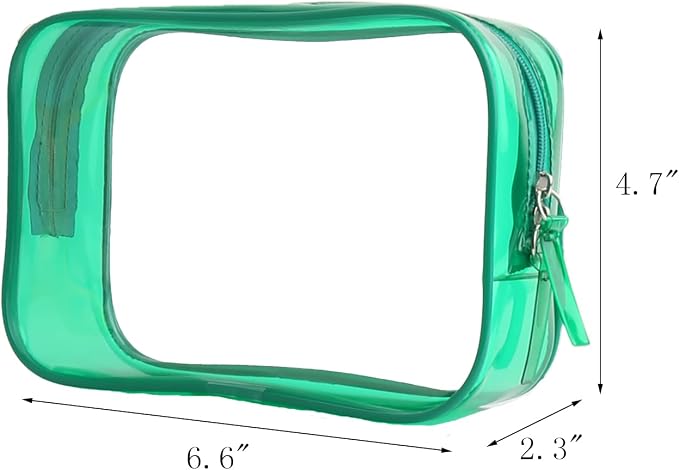 Buminee Clear Pouch Small, 6.6"x2.3"x4.7" Size TSA Approved Toiletry Bag - Image 2