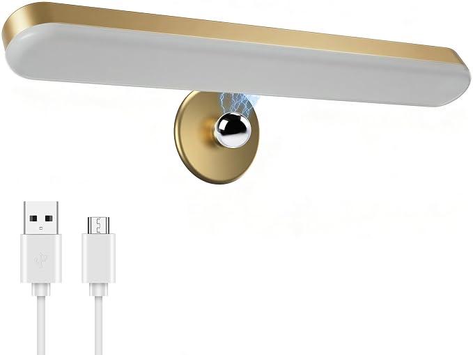Wireless Vanity Lights for Mirror, Rechargeable Battery Operated Stick on Lamp by Benreom