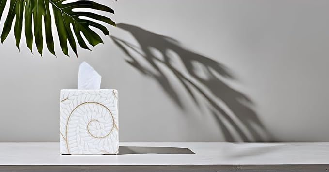 Hymmah Modern Square Tissue Box Cover Holder, Bathroom Accessories Decor Unique - Image 7