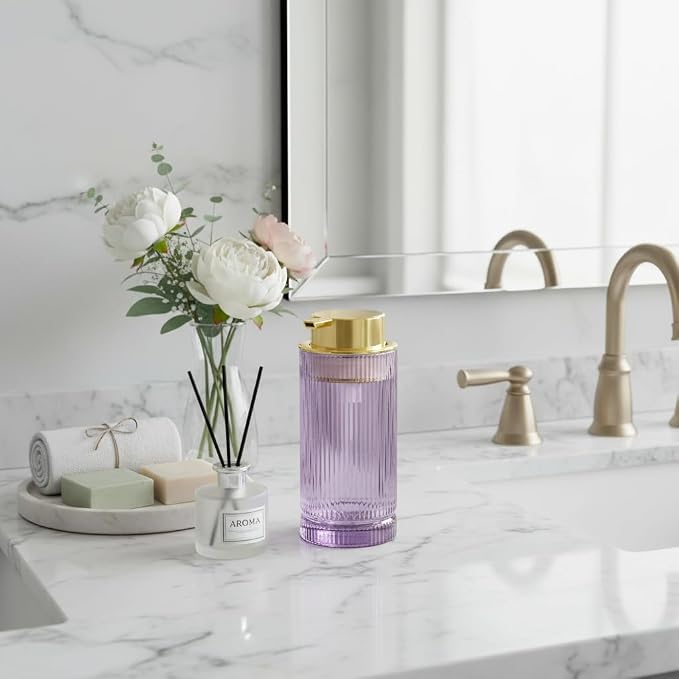 Foaming Soap Dispenser, 14 Oz Bathroom Refillable Liquid Lotion Pump Ribbed - Image 8