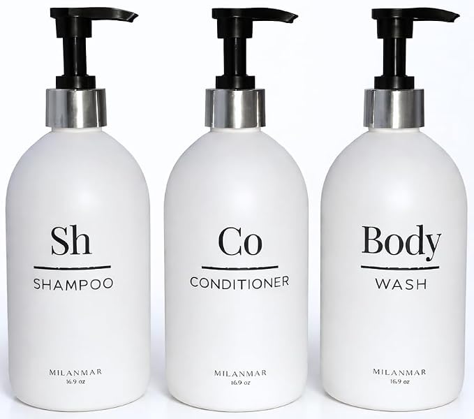Shampoo & Conditioner Shower Dispenser Set, Pearl White by Unknown