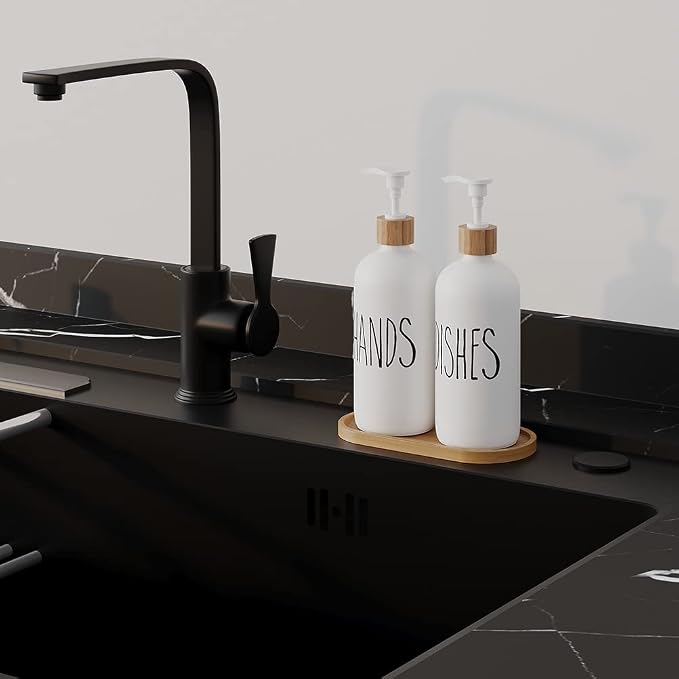 Dish Soap Dispenser for Kitchen Sink.Glass Hand Soap Dispenser, Modern - Image 2