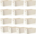 Zopeal Plastic Storage Bins 10 Pcs White Pantry Organizer Bins Small Baskets by Zopeal