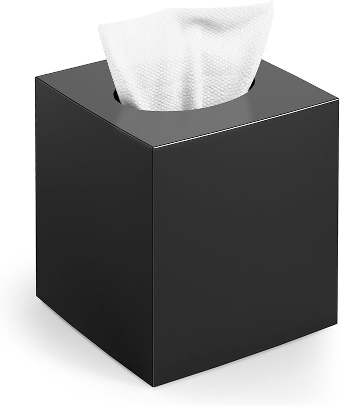 Tissue Box Cover, Square Modern Facial Acrylic Tissue Holder Napkin Dispenser by Chintu