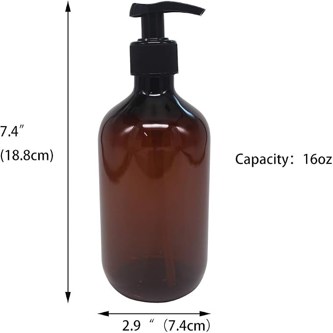 4 Pack 16 OZ Empty Plastic Pump Lotion Bottles - Image 3