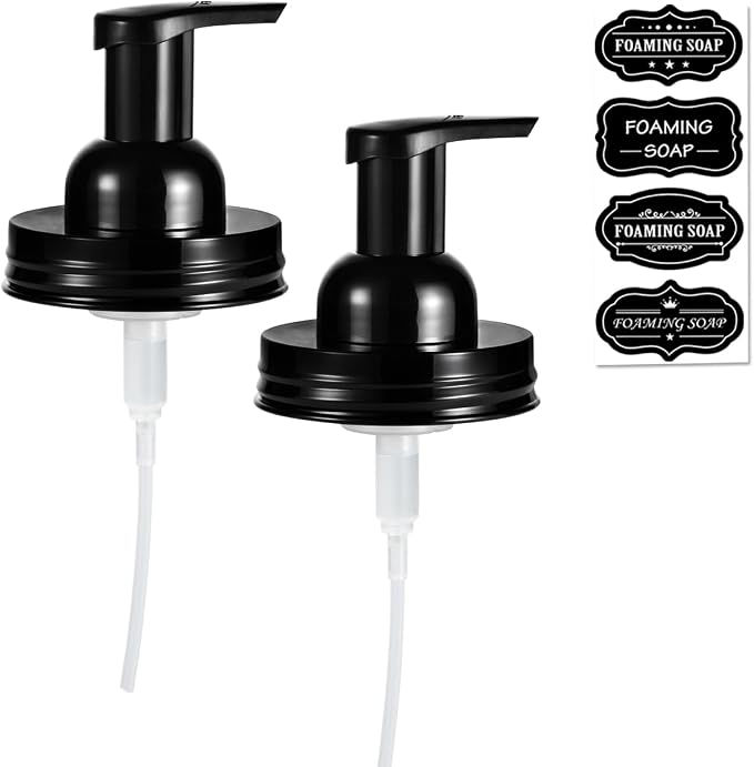 Amolliar Mason Jar Foaming Soap Dispenser Lids, Plastic Foam Pump Lids by Amolliar