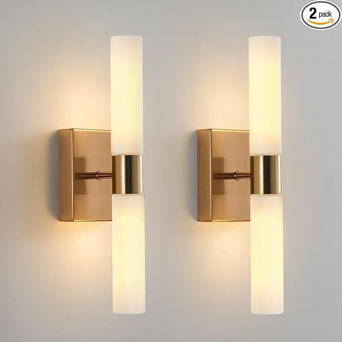 Modern Wall Sconces, Frosted Glass Shade, Indoor Wall Mounted Lights, Bathroom by KUZZULL