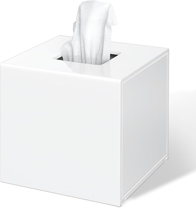 FEMELI Tissue Box Cover, Square Acrylic Tissues Paper Holder by FEMELI