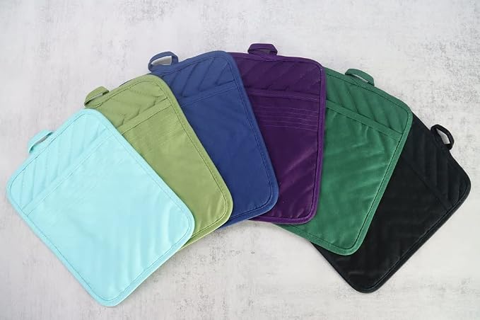 Cotton Pocket Pot Holders Machine Washable Heat Resistant Hot Pads - Image 8