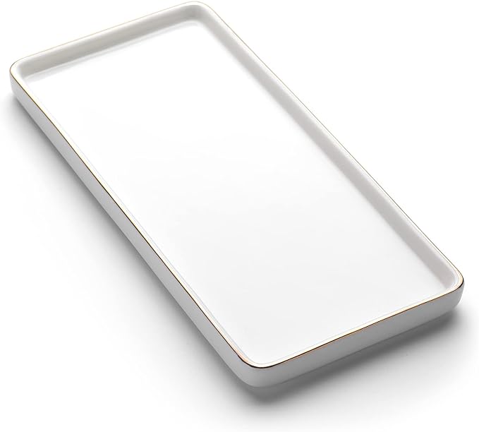 Gurygo 8" Bathroom Tray, Ceramic Vanity Trays by FocusonHomeKitchen