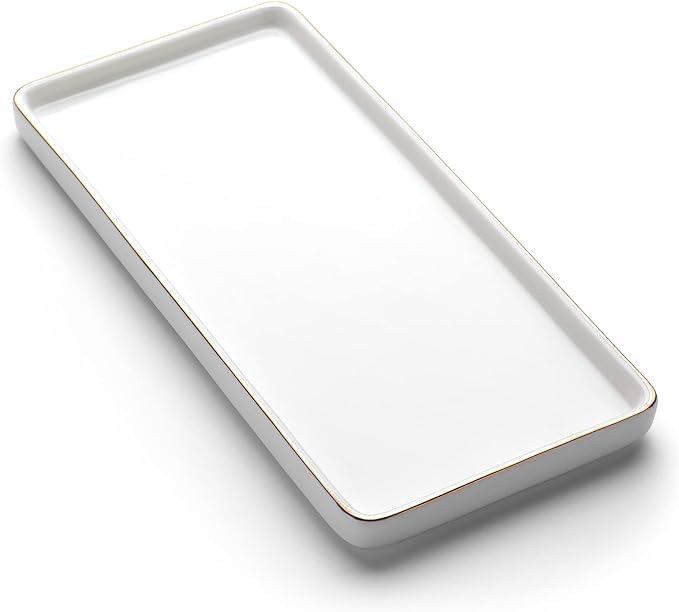 Gurygo 10" Bathroom Tray, Ceramic Vanity Trays by FocusonHomeKitchen