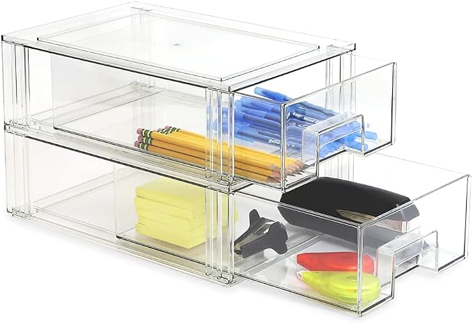 Isaac Jacobs Medium Stackable Organizer Drawer, Pull-Out Bin, Closet & Shoe - Image 4