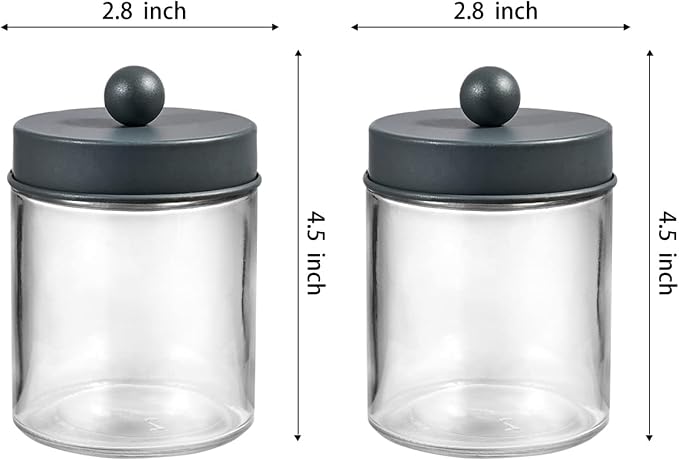 Amolliar 4 Pack Apothecary Jars Bathroom Vanity Storage Organizer Set - Image 4