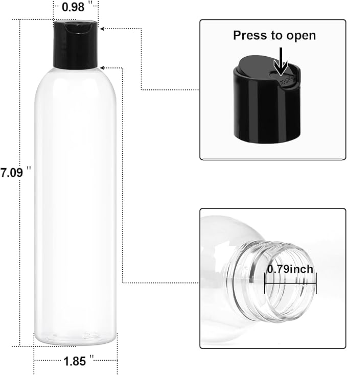2 Pack 8 oz Plastic Squeeze Bottles - Image 2