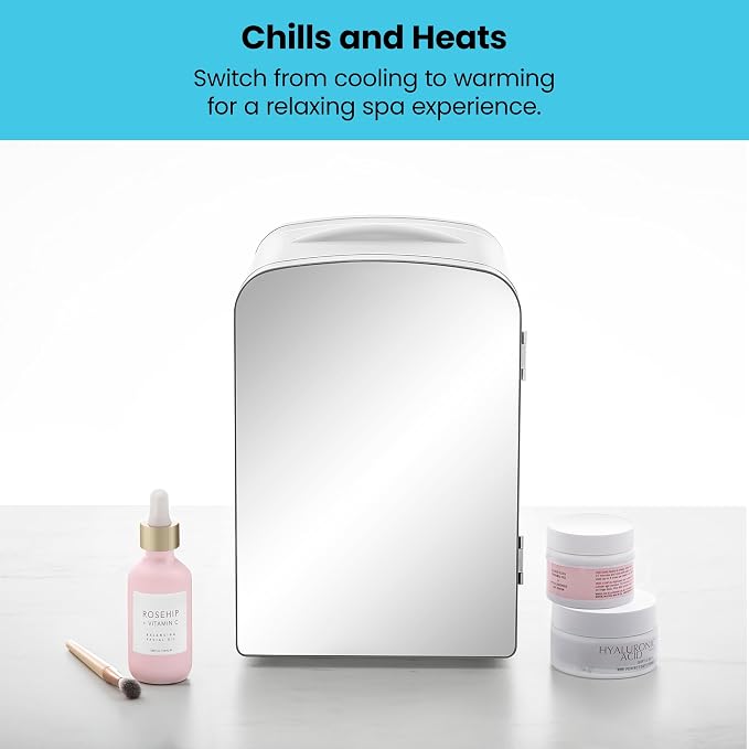 Chefman - Iceman Portable Mirrored Personal Fridge 4L Mini Refrigerator - Image 7