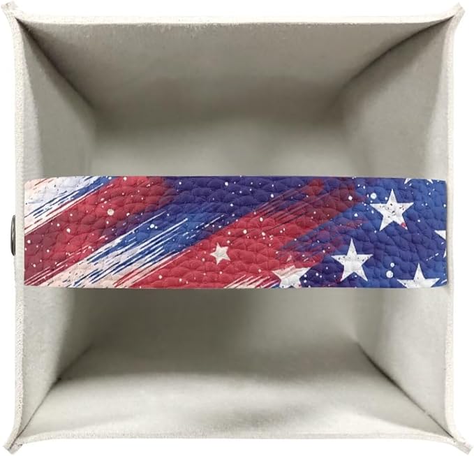 American Flag Tissue Box Cover, PU Leather Square Tissue Holder - Image 3