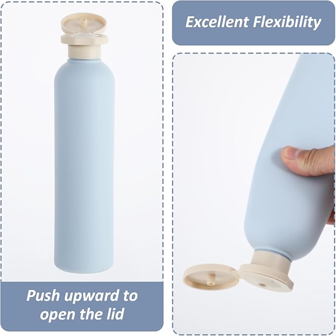 2Pcs Squeeze Bottles, 260ml Plastic Refillable Travel Containers - Image 3