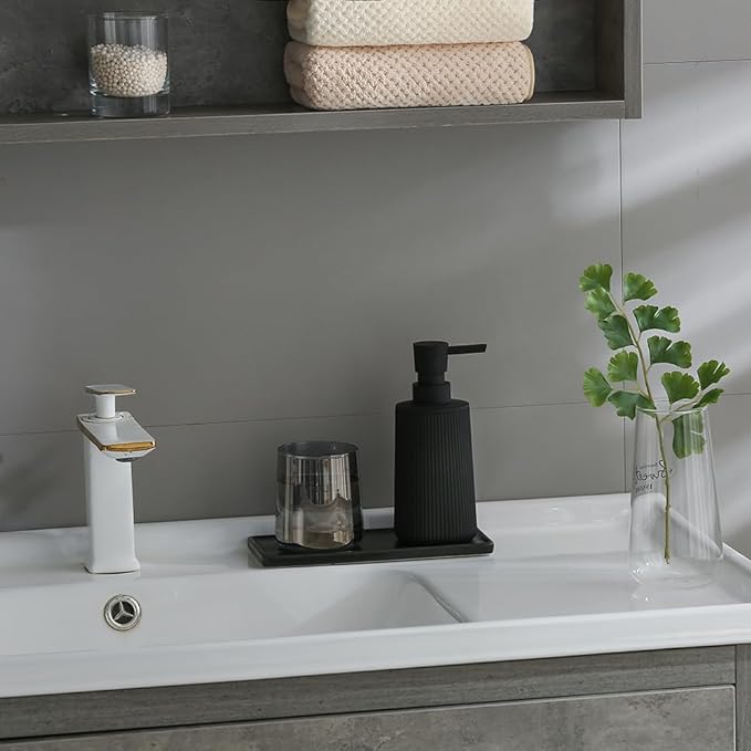 Small Soap Dispenser for Bathroom and Kitchen, Modern Farmhouse Striped Style - Image 4