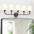 Bathroom Vanity Light, Matte Black Bathroom Light Fixtures, 5-Light Lighting by Kvhiiw