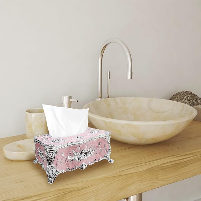 Geesatis Tissue Box Cover, Rectangle Tissue Box Holder, Rectangular Napkin - Image 7