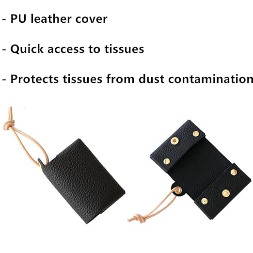 Pocket Tissue Holder, Facial Paper Storage Case Leather Tissue Pouch - Image 3