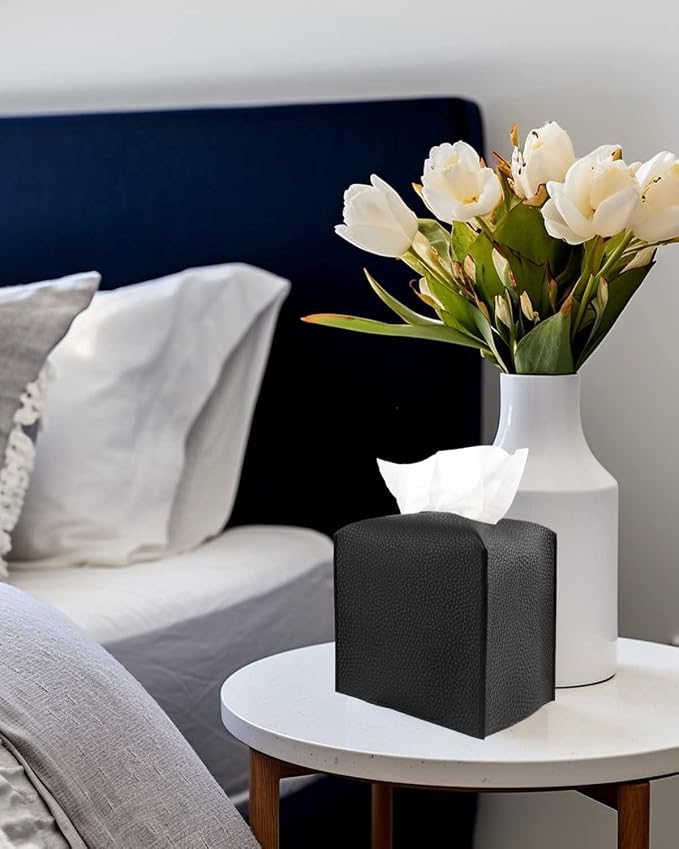 Leather Tissue Box Cover Square – Tissue Holder - Image 5