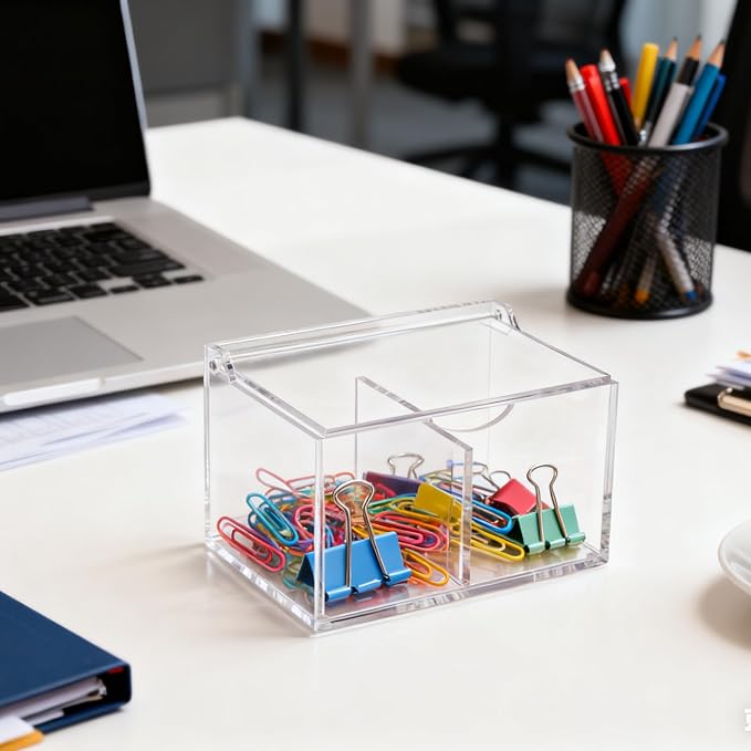 Clear Acrylic Cotton Swab Ball Holder Qtip Organizer - Image 7