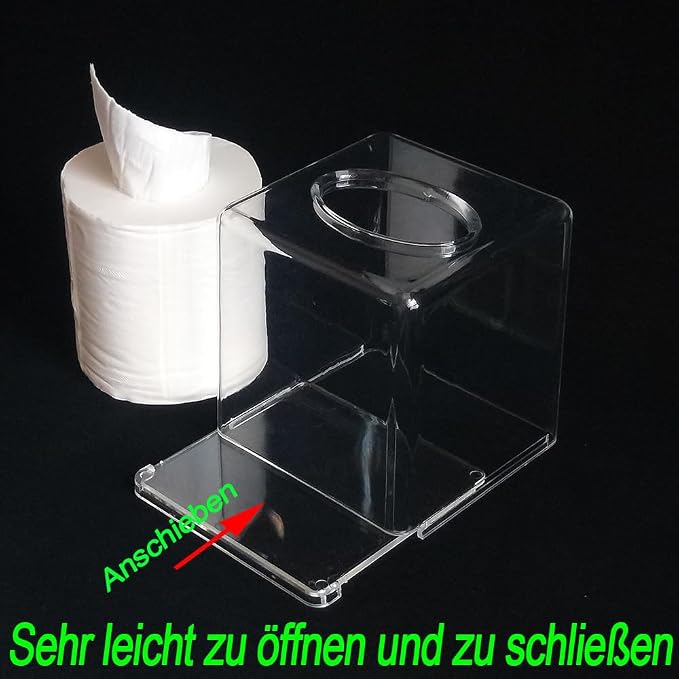 Square Clear Acrylic Tissue Box Covers, Big Bathroom Facial Napkin Box Holders - Image 7