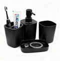 Matte Black Bathroom Accessory Set, 4-Piece Plastic Bathroom Accessory Set by LGURT