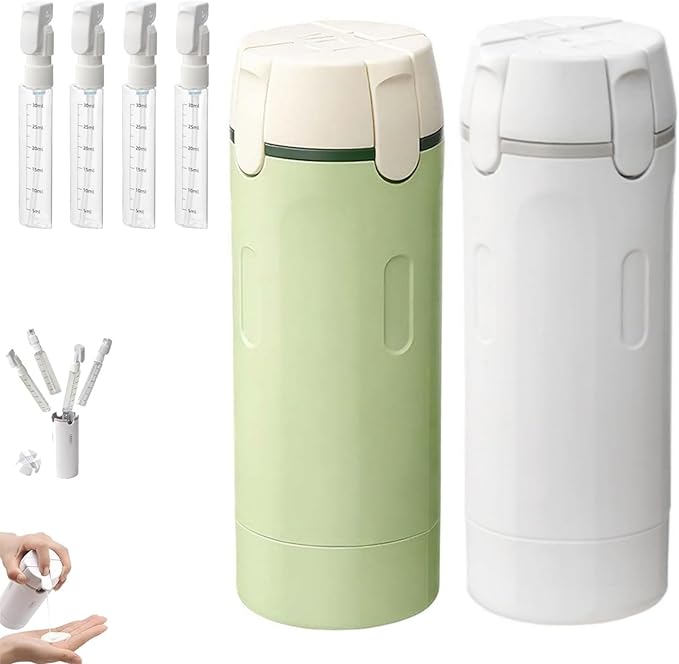 HISKI 4 in 1 Travel Bottles for Toiletries, Portable Travel Toiletries Bottle by HISKI