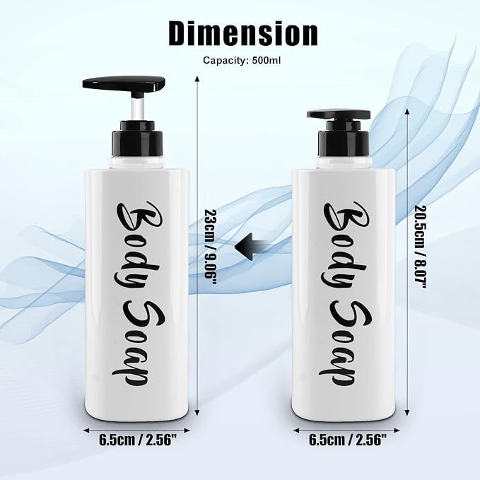 16.9oz Shampoo and Conditioner Dispenser Set of 3-Printed Shower Soap Dispenser - Image 5