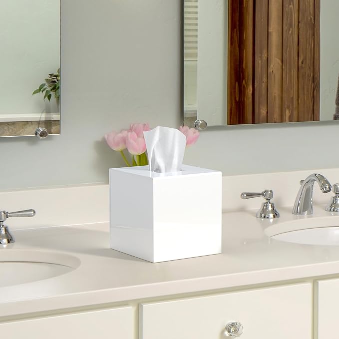 Tissue Box Cover Square, Modern Acrylic Tissues Holder, Facial Tissue Holder - Image 2