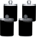 Black Qtip Holder Organizer Dispenser Cotton Swabs Cans Plastic Jars by SHJI