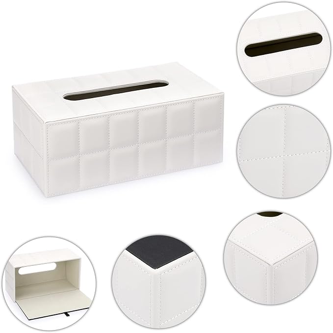 Sumnacon Rectangular Leather Tissue Box Cover - Image 4