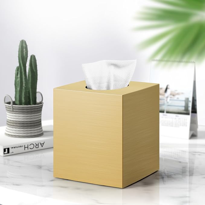 Tissue Box Cover, Square Facial Acrylic Tissue Box Holder - Image 6