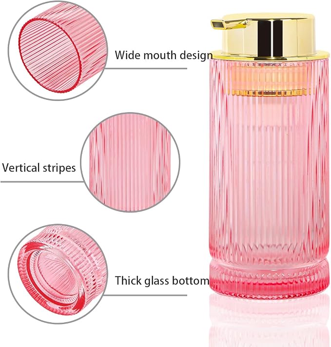 Foaming Soap Dispenser, 14 Oz Bathroom Refillable Liquid Lotion Pump Ribbed - Image 6