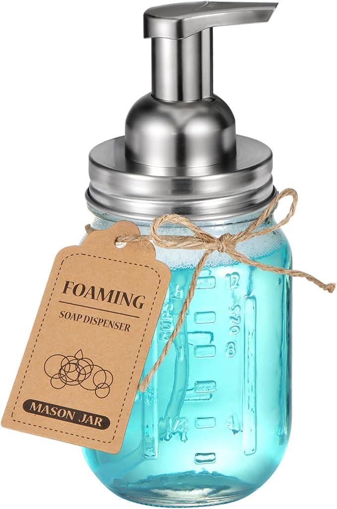 Amolliar Mason Jar Foaming Soap Dispenser, Plastic Soap Pump, Refillable Hand by Amolliar