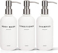Set of 3 Shampoo and Conditioner Dispenser Stainless Steel Pump Head - 16oz by DIDROOM