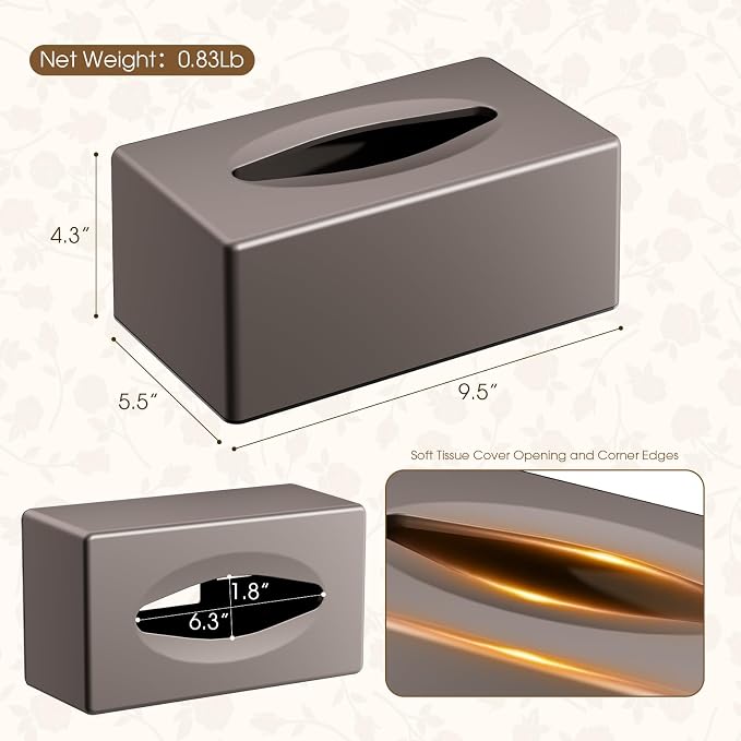 Tissue Box Cover, Rectangular Facial Tissue Holder - Image 3